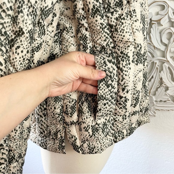 {ATM} Snake Print Boxy Down Puffer Jacket, Size XS - Picture 6 of 14